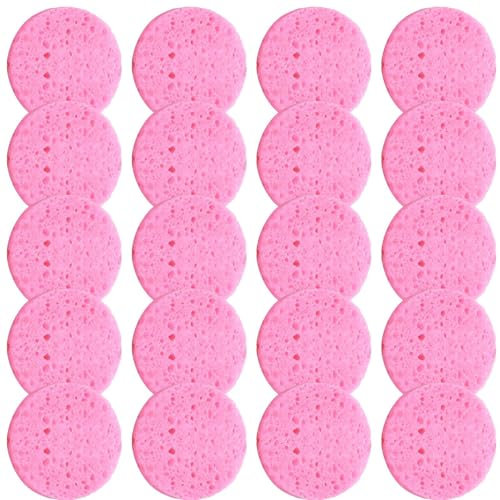 Set di spugne per la pulizia del viso: tamponi per il trucco compressi | Dischi di trama in cotone naturale, strumenti per il lavaggio della pelle, spa riutilizzabili per la cura