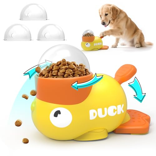Interaktives Hundespielzeug 2 in 1 Slow Feeder Entenform Interaktive Futterspender Hundespielzeug Intelligenz Reduziert Blähungen fördert eine gesunde Ernährung für Haustiere Hunde und Katzen