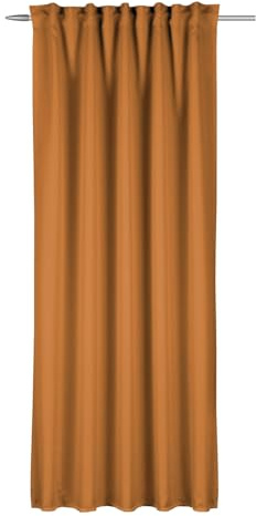 Sehlbach Tenda pronta per l'uso con fettuccia, Texture uni, Giallo, 135 x 245 cm, Tessuto opaco, Eleganza naturale, Nastro integrato, Facile fissaggio, Certificato Oeko-Tex