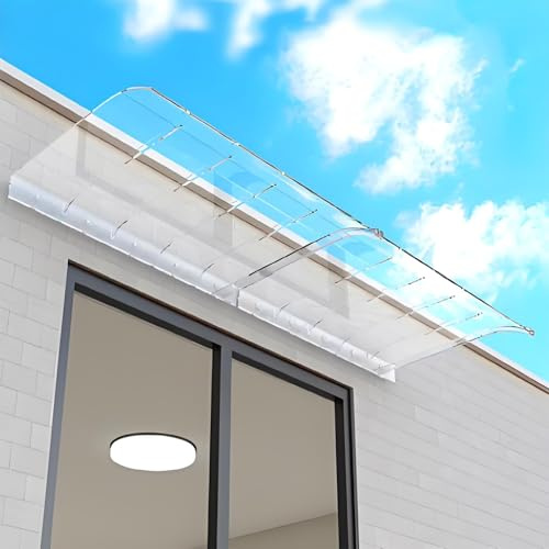 Auvent de porte d'extérieur élégant de 35 x 80 cm - Design marquise moderne pour porte d'entrée, terrasse, cuisine - Protection contre les intempéries - Installation facile
