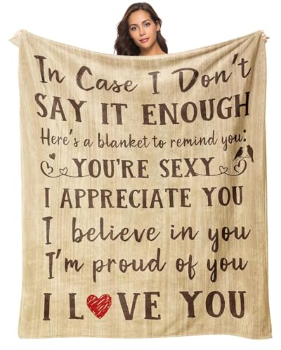 twirush Romantic Gifts for Couples, To My Wife Throw Blanket for Anniversary Birthday Christmas Valentine's Day, Sentimental Love Gift for Couples, Soft Flannel Couple Blanket 130 x 150 cm
