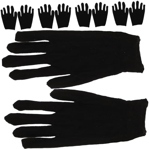 Vaguelly 12 Pairs Moisturizing Cotton Gloves for Jewelry and Industrial Use Protective Work Gloves for Driving Gardening Cleaning and Outdoor Manual Tasks Medium Black