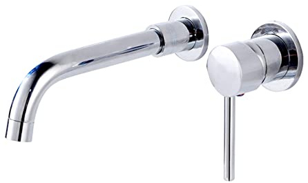 MXCERH Wall Mounted Faucet for Utility Sink Bathroom taps Bath Taps with 20cm Spout Sink Mixer Water Tap Concealed Sink taps for Bathroom Tub Taps Chrome Thriving