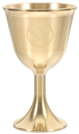 Hohopeti Gobelet Pentagramme en Cuivre Or pour Autel Design Vintage, Décor Élégant et Usage Polyvalent Adapté aux Rituels Astrologiques et Prières