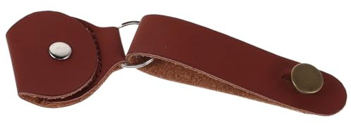 Pu Gitarrenplektrumhalter mit Druckknopfverschluss und Schlüsselanhänger | Braun, für Gitarrenplektren als Organizer, Universell Passend, für Anfänger und Erfahrene Spieler