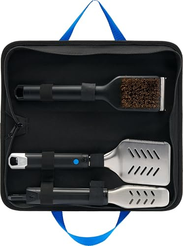 Napoleon® BBQ Zubehör - GATL001-3-teiliges Reisewerkzeug-Set, inklusive Tragetasche, Zange, Spachtel, Grillbürste, erweiterbar/zusammenklappbares Werkzeug, Palmyra-Bürste für umweltfreundliche