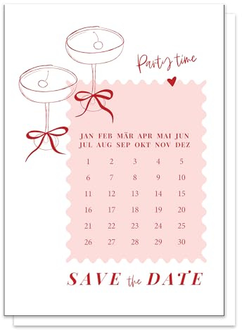 luftundliebe Save the Date Karten Hochzeit 10er Set A6 – rosa Kalender - Einladungskarte Glückwunschkarte Hochzeitskarten - als Postkarte für Standesamt Polterabend Brautpaar Einladung zum Fest