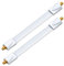 deleyCON 2x Fensterdurchführungen SAT Kabel 17cm Flexibel 26cm Länge Kupplung Fenster & Türen Vergoldet Extrem Flach Geschirmt Klebepads - Weiß
