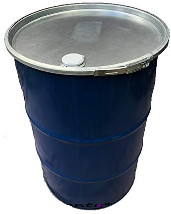 200 Liter Metallfass mit Deckel Stahlfass Feuertonne Metalltonne Fass Blechfass Stehtisch Regenfass Regentonne Ölfass