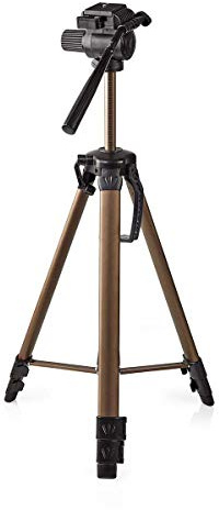 Nedis - Dreibeinstativ - Schwenk- und Neigefunktion - Max. 3,5 kg - 161 cm - 3-Wege-Panoramakopf - Schnellwechselplatte - 3 Beinsektionen - Tragegriff - Verstellbares Höhe - Mit Transporttasche