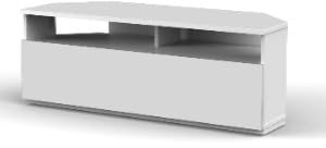 Ro&co Sonorous TRD100 Wht | TV-Eckmöbel Weiß 100 cm | Modernes Design für Wohnzimmer | Klappbare Fronttür Weiß mit Verstecktem Stauraum | Belastbar bis 40 kg | Eck-TV-Lowboard.