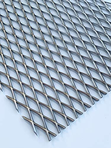 Streckgitter Edelstahl Gitter aus V2A 1,5mm dick MW 28 x 10 x 1,5 mm Drahtgitter Niro NEU (500 mm x 200 mm)
