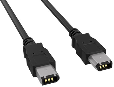 CableLeader 10ft FireWire 400 IEEE-1394a 6-Pin Male to Male Data Transfer Cable, Black