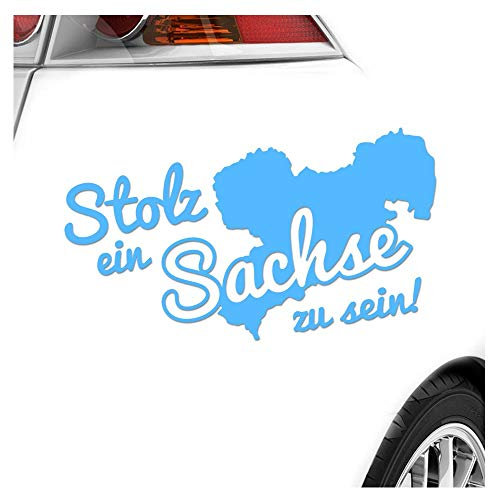 Kiwistar - Autoaufkleber - Sachse Sachsen Stolz - Lichtblau - 60x30cm - Heckscheibe Auto Aufkleber wetterfest für Kfz LKW Mofa Truck - Sticker außen selbstklebend Tuning Zubehör für Fenster Fahrzeug