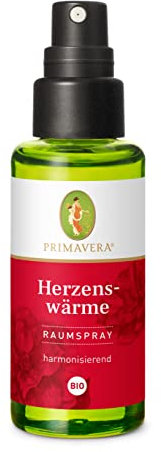 PRIMAVERA Raumspray Herzenswärme bio 50 ml - Rose, Vanille und Sandelholz - Aromadiffuser, Aromatherapie - harmonisierend - vegan