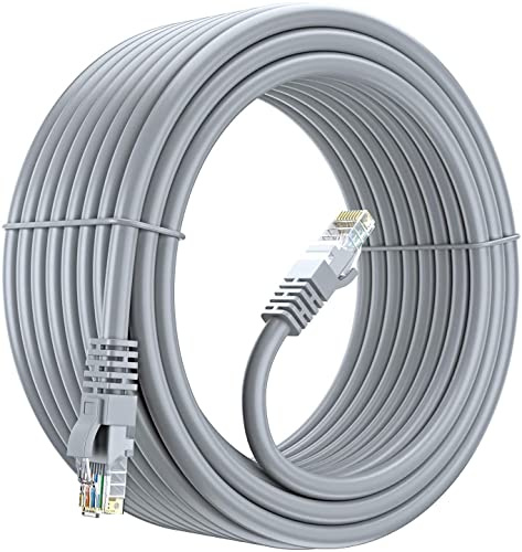Vsnetwork Cable de red 50 MT UTP CAT6 CCA RJ45 Patch Cord Gigabit 10/100/1000 Mbps Compatible con Cat 5 Cat5E Cat 7 Ethernet Gris