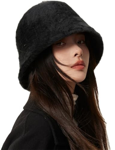 Wintermütze Damen Glockenhut Winter Warm Eimerhut Kunstfell Winterhut Mädchen Kunstfellmütze Modern Damenmütze Flauschig Weich Pelzmütze Winddicht Schlapphut Bucket Topfhut Herbst Damenhut Outdoor