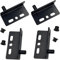 Lot de 4 charnières pivotantes de porte avec douille, noir à angle droit, accessoires de quincaillerie avec vis et capuchons en plastique