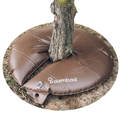 baumbad 1 Premium Bewässerungsring 55 Liter, PVC UV Beständig, Baumring zur Bewässerung in Braun