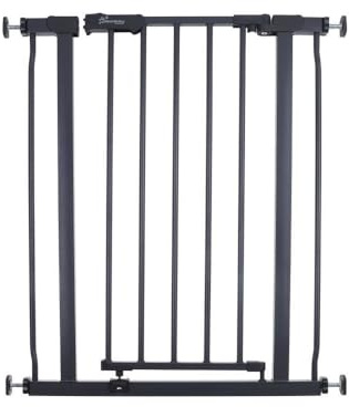Dreambaby Ava Slimline, cancelletto di sicurezza per bambini, sicuro ed estensibile, con montaggio a pressione, per scale e cani, 61-68 cm di larghezza e 76 cm di altezza, colore: carbone