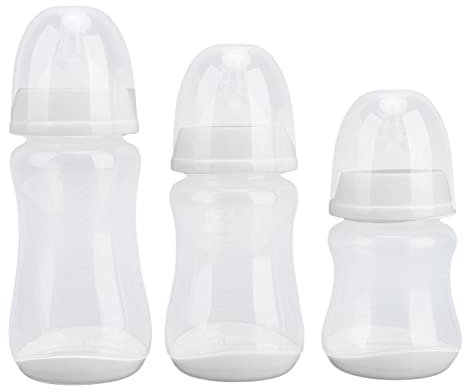 3 Biberones para Recién Nacidos, Biberones de Leche para Niños Pequeños con Pezón de Respuesta Natural, Biberón de Silicona PP Suave Y Seguro para Recién Nacidos, 180 240 300 Ml(Blanco)