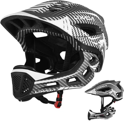 Lixada Toddler Helmet Kids Cycling Helmet Detachable Full Face Helmets Adjustable Cycling Helmets for Children Bicycle, Skateboard, Scooter, Protective Gear (20.5-22 Inches)