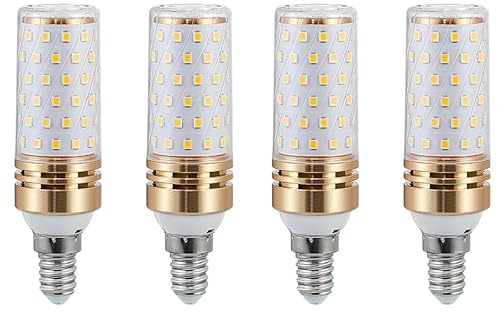 Aiwerttes E14 LED Glühbirne 9W Warmweiß 3000K, 4 Stück, 1000LM Äquivalent zu 100W Halogenbirne, E14 LED Mais Glühbirnen für Schreibtischlampe, nicht dimmbar, AC 220-240V