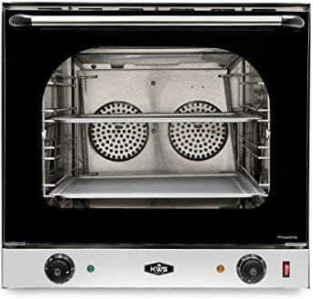 KWS CO-3 1600W Commercial Countertop Convection Oven, 2 Cu. Ft. - 120V, 4-Tier Toaster w/Front Glass Door, Electric Baking Oven