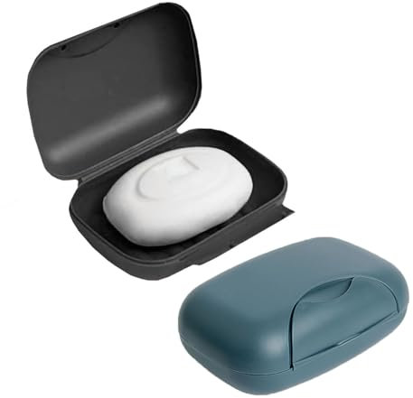 HZZXCH 2Pcs Travel Soap Case Soap Bar Travel Soap Dish with Lid Waterproof Leakproof Soap Box Container Holder Closable Soap Holder Portable Soap Dish Travel for Shower Travel
