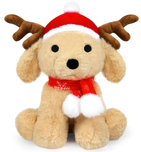 Weihnachts Hund Plüschtier - Kuscheltier Weihnachts Elk Stofftier - Kinder Kuscheltier Elk Plüschtier - Weihnachtsgeschenke für Jungen Mädchen