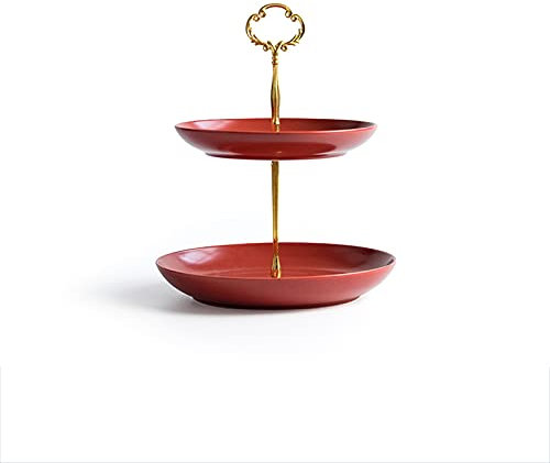 OQHAIR Fruteros Bandeja de Frutas de múltiples Capas Sala de Estar Bocadillos para el hogar Caja de Dulces Estante para refrigerios Bandeja para Servir de 3 Niveles Cesta de Frutas (Color