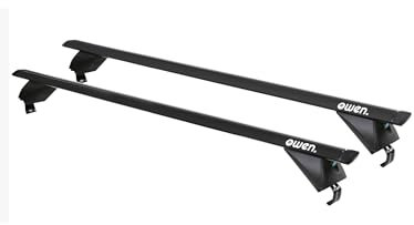 Owen Dachträger 5.0 Pro Schwarz 120cm - Universal Relingträger für eine offene Reling | 90 kg Tragkraft | 2 min Montage | TÜV & GS Zertifiziert |Top-Performance Dachträger für Ihr Auto