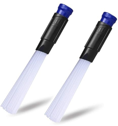 EIHI 2 Pezzi Beccuccio Aspirapolvere, Spazzola per La Polvere, Spazzola per La Pulizia del Tubo in Silicone, Rimozione dello Sporco, per Auto, Animali Domestici, Tastiere(Grigio)