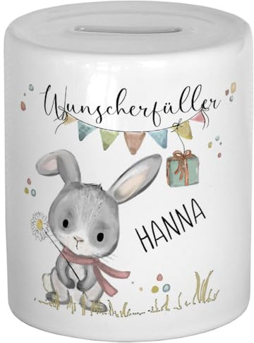 My Sweetheart Spardose Kinder Geldgeschenke Verpackung personalisiert Wunscherfüller Sparschwein Baby Geschenk zur Geburt Junge Taufgeschenke Mädchen Sparbox Tiere Geldbox Geburtstag Hase