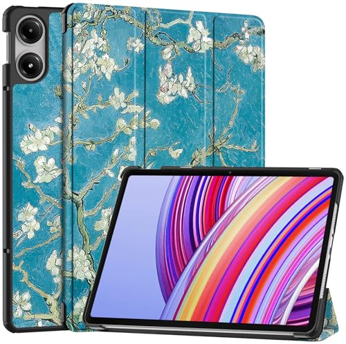 Vakarey für Redmi Pad Pro Hülle,Ultradünne Standabdeckung Hülle für Xiaomi Redmi Pad Pro 12.1 Zoll 2024 Tablette,Blume