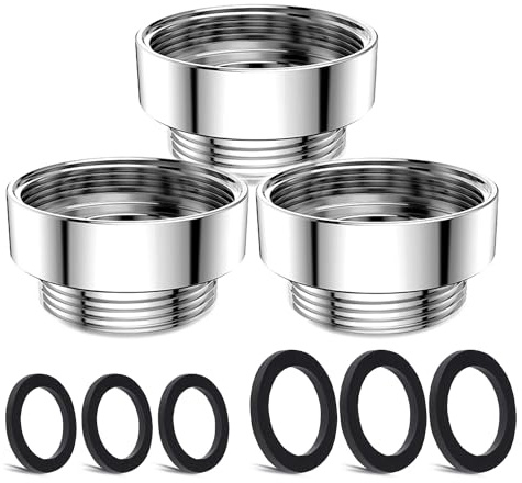 3 pièces Kit d'adaptateur de robinet, CNYMANY Mâle M22 mm vers Femelle M26 mm Ensemble d'adaptateurs pour aérateur de cuisine Adaptateur de robinet d'évier Filtre à eau pour tuyau d'arrosage