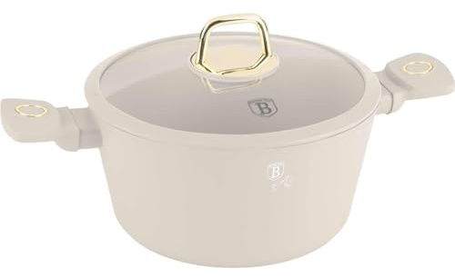 BERLINGER HAUS Faitout avec revêtement en titane et couvercle 24 cm Sahara Collection | Respectueux de l'environnement et facile à nettoyer