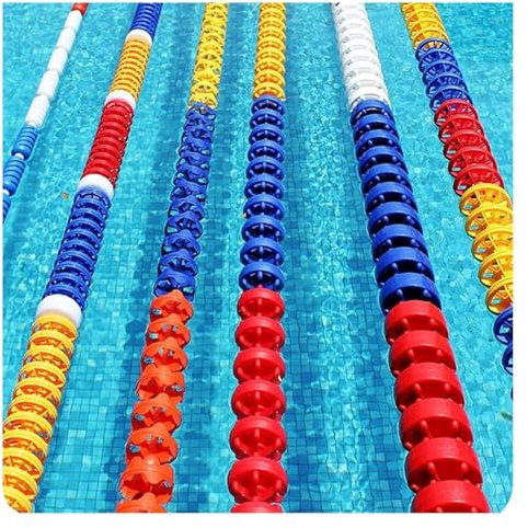 Cuerda divisora de piscina con boya salvavidas, línea de carril de forma hexagonal para uso en interiores y exteriores, 12 cm de diámetro, 8 m de longitud