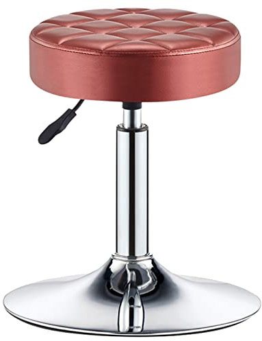 YinhaFongeu Drehbarer Schönheitssalon-Friseurstuhl, PU-Matten und SGS-Luftstab-Stahlchassis, verstellbare Sitzhöhe 42-54 cm (Farbe: Rot)