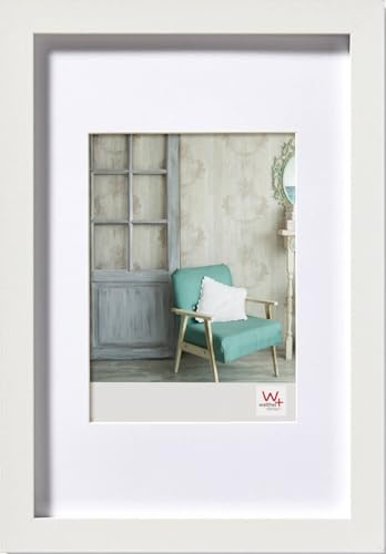 walther design Stockholm EA824W Cornice portafoto in legno, da 18 x 24 cm, colore bianco
