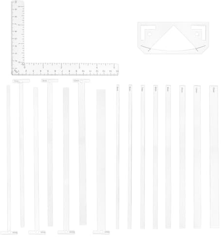 UNICRAFTALE 17 Stück Buchbindepaket Transparentes Buchbinden Einfaches Scrapbooking Werkzeug T Förmige Lineale Flexible Buchbindevorlagen Aus Acryl Für Buchbinden Scrapbooking Handgefertigte