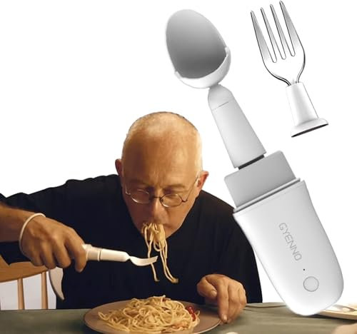 Cuillère Parkinson pour tremblements de la main, cuillère et fourchette stables séparables avec kit de levage intelligent auto-stabilisant, patients atteints de la maladie de Parkinson ou souffrant