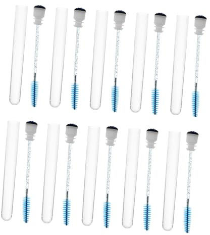 VINTORKY Set 10 Pezzi Spazzole Per Ciglia e Sopracciglia Tubo Portatile Trasparente, Applicatori Per Trucco Occhi Per Donne e Ragazze, Pettini Per Ciglia Per Separare e Modellare Mascara