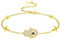Ruichicoo Sterling Silver Evil Eye Bracelet for Women Gold Hamsa Hand Bracelet Nazar Third Eye Cross Protection Spiritual Jewelry