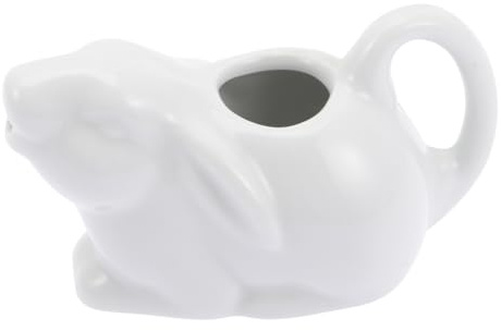 GRIRIW Brocca per Latte a Forma di Coniglio in Ceramica, Bollitore per Latte Manico, Contenitore per Panna Facile da Pulire, Adatto per Casa, Bar e Ristoranti,