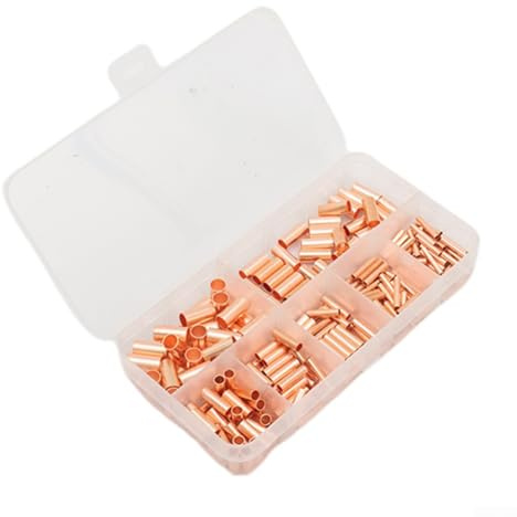250 Pieces Copper Wire Ferrule Butt Crimp Connectors Terminal Kit for Reliable Electrical Wire and Cable Connections