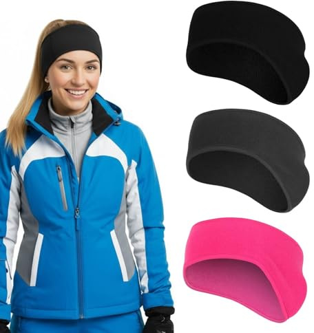 Aobesky 3 Stück Stirnband Herren Damen Winter, Fleece Ohrenwärmer für Sport | Weiches Fleece Hält Warm, Winddicht & Elastisch, Rutschfest, Ideal für Joggen, Laufen, Wandern, Radfahren & Motorradfahren