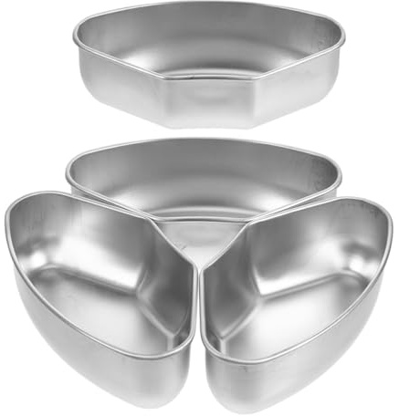 4pcs Fan Shaped Stainless Steel Steamer Trays for Pot Oven Air Fryer | Polished Surface, Stable Flat Bottom, Simultaneous Cooking, Suitable for Meats and Vegetables in Kitchen Use