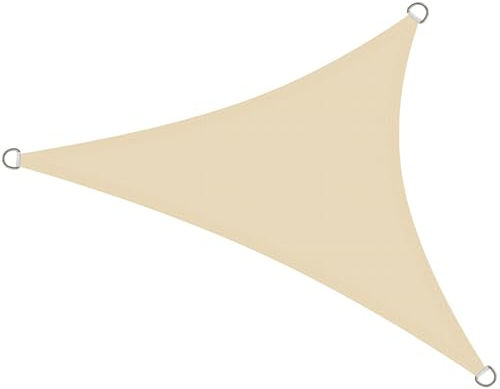 Rivenlo Tenda a Vela Ombreggiante Triangolare 3x3x3 m Traspirante, Protezione Raggi UV 98% HDPE Tenda da Sole Parasole per Esterno Giardino Terrazza Balcone, Beige