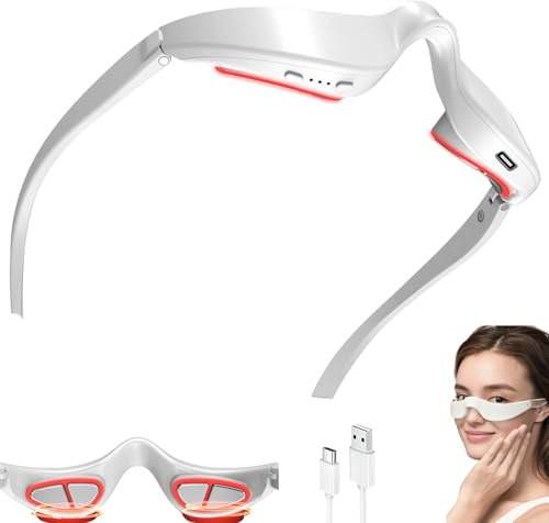 vesperia rituals rotlicht brille,augenringe brille,rotlicht augenmassagegerät,schönheitsgerät,wiederaufladbares Augenmassagegerät 3 Stufen Mikrostrom,reduziert Augenringe lindert Augenermüdung (B)